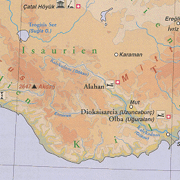 Karte von Anatolien - Diocaesarea - Olba - Silifke